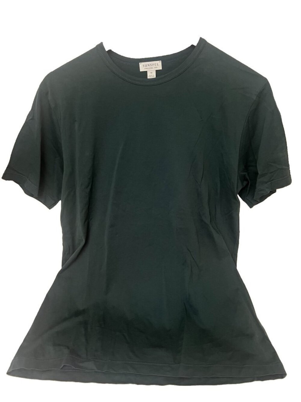 Sunspel Men’s Classic Fit T Shirt In Green - Medium. V